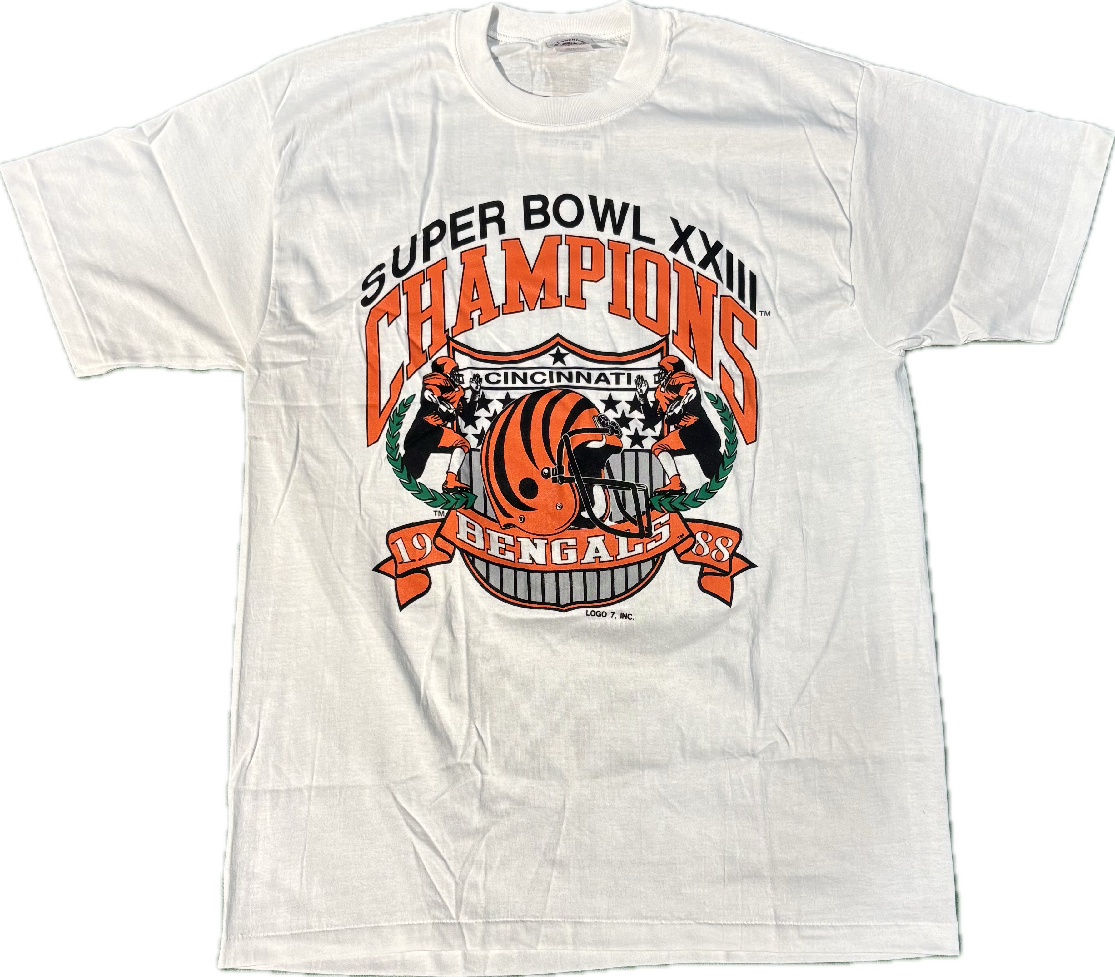 Cincinnati Bengals 1988 SB XXIII Logo 7 White Tee