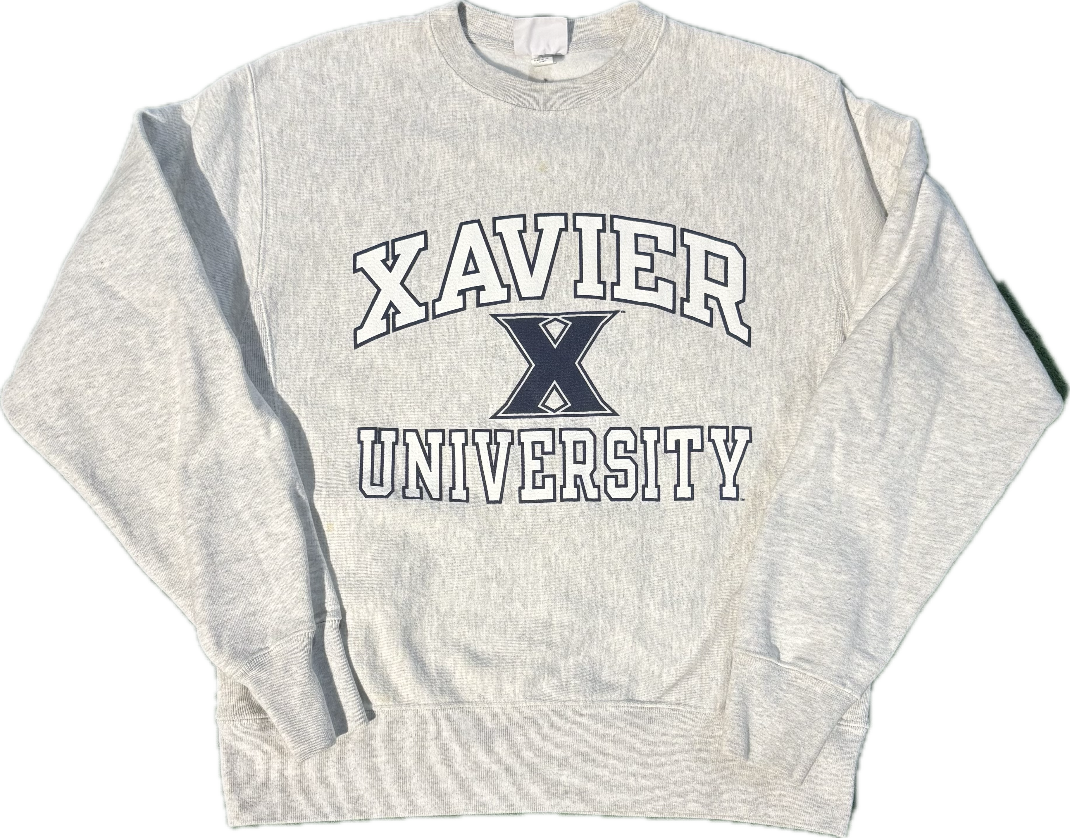 Xavier University Champion Light Grey Crewneck