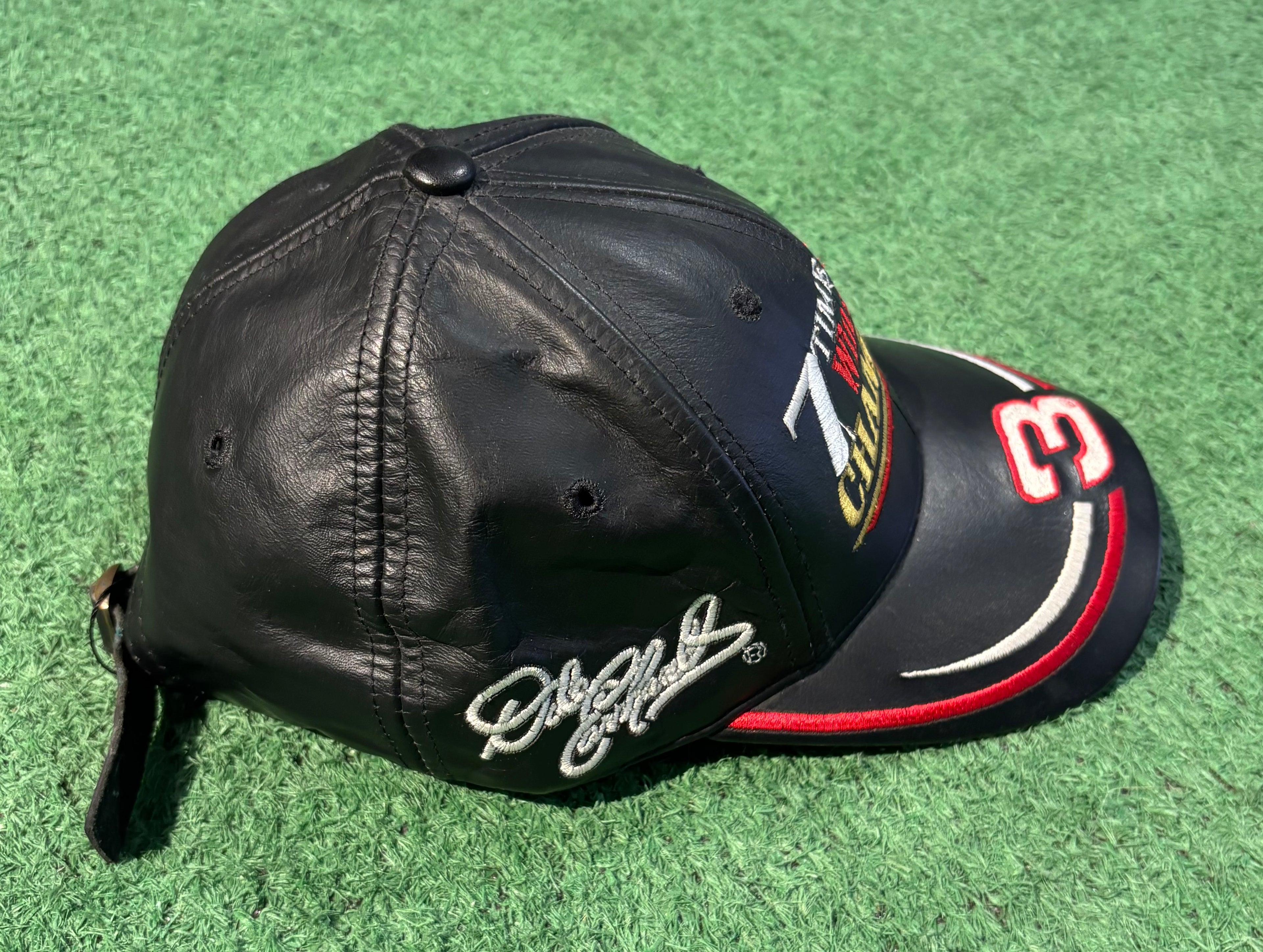 Dale Sr Leather Vintage Racing Cap