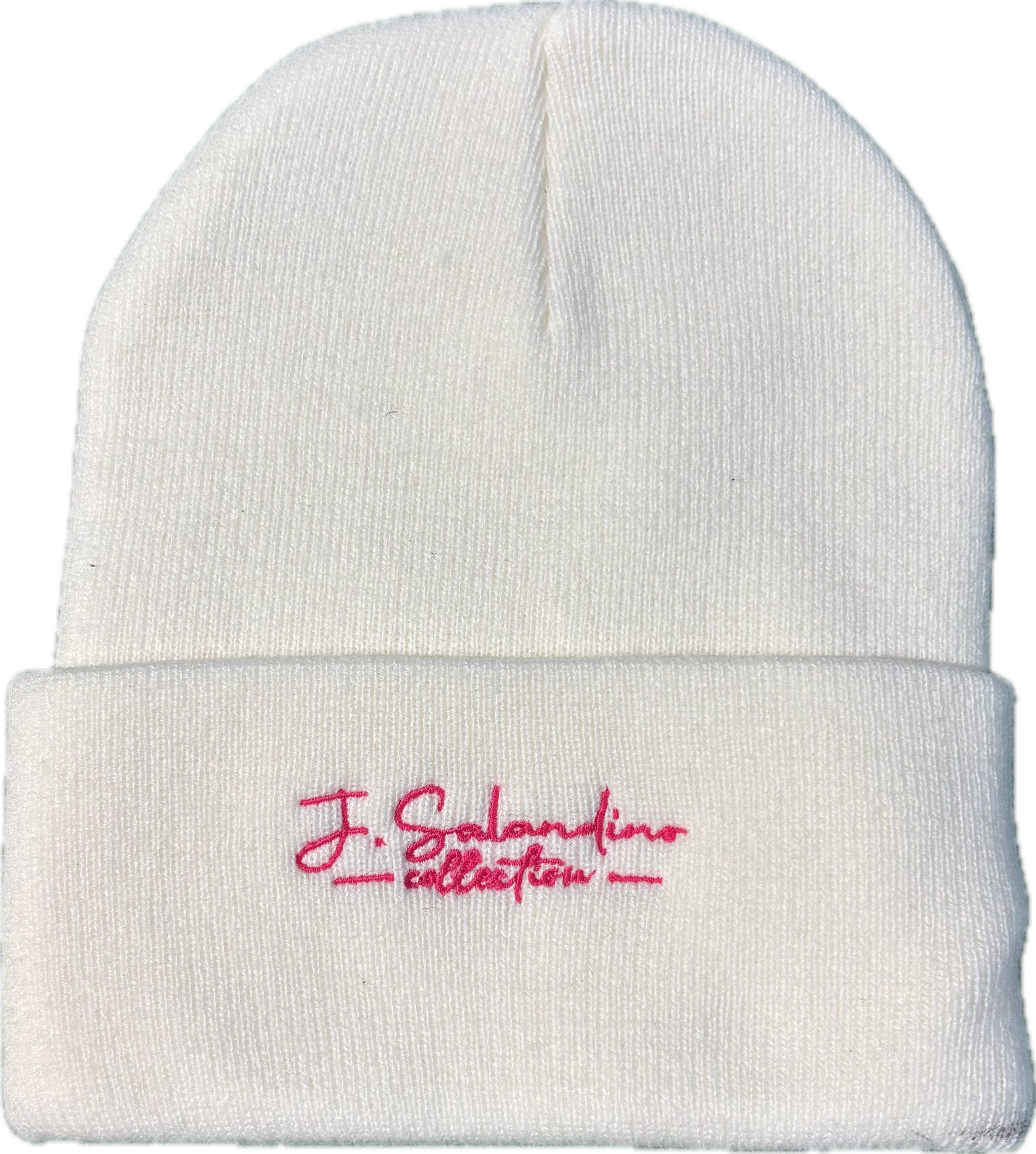 JSal White/Hot Pink Beanie