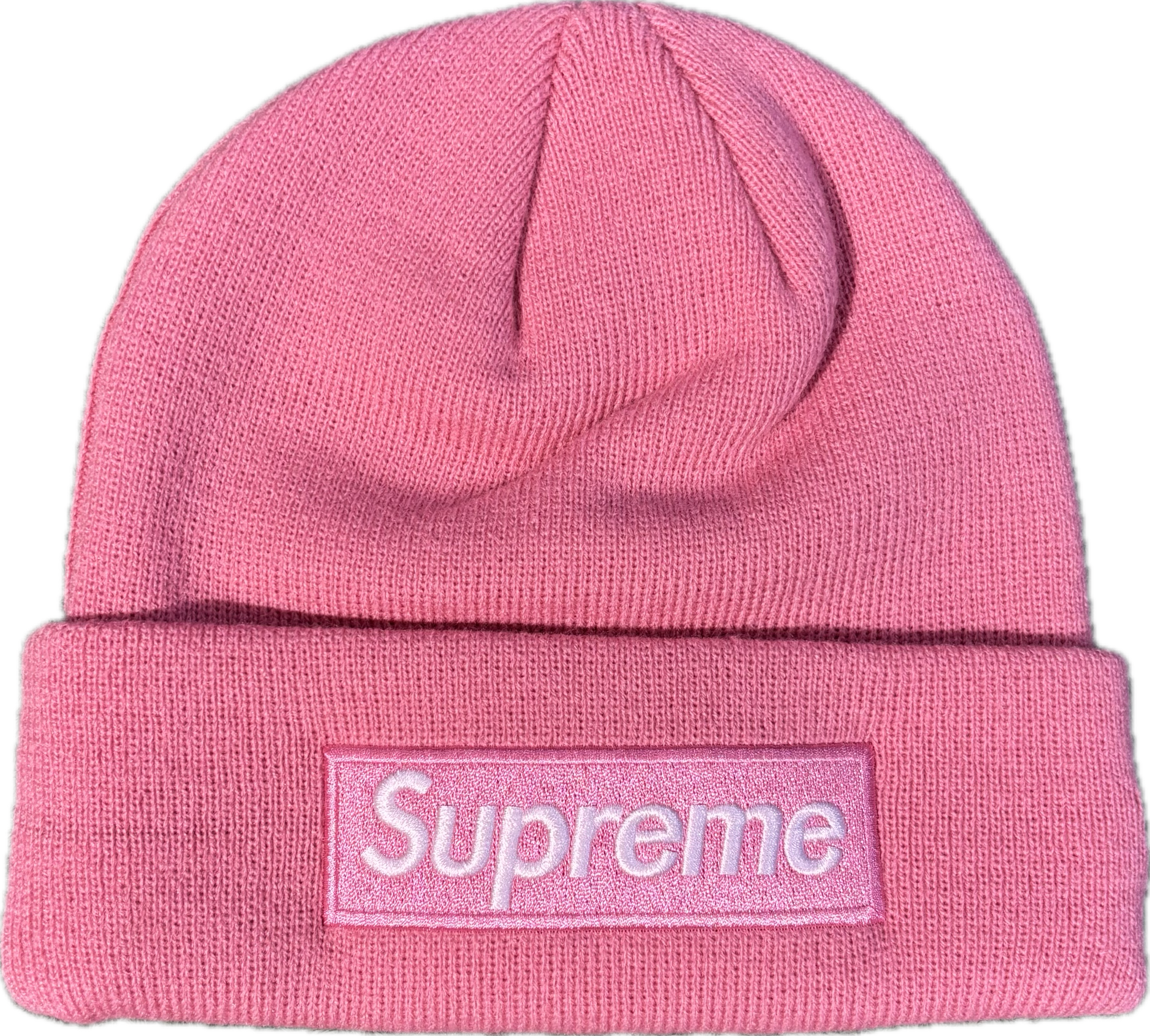Supreme New Era Pink/Pink Box Logo Beanie