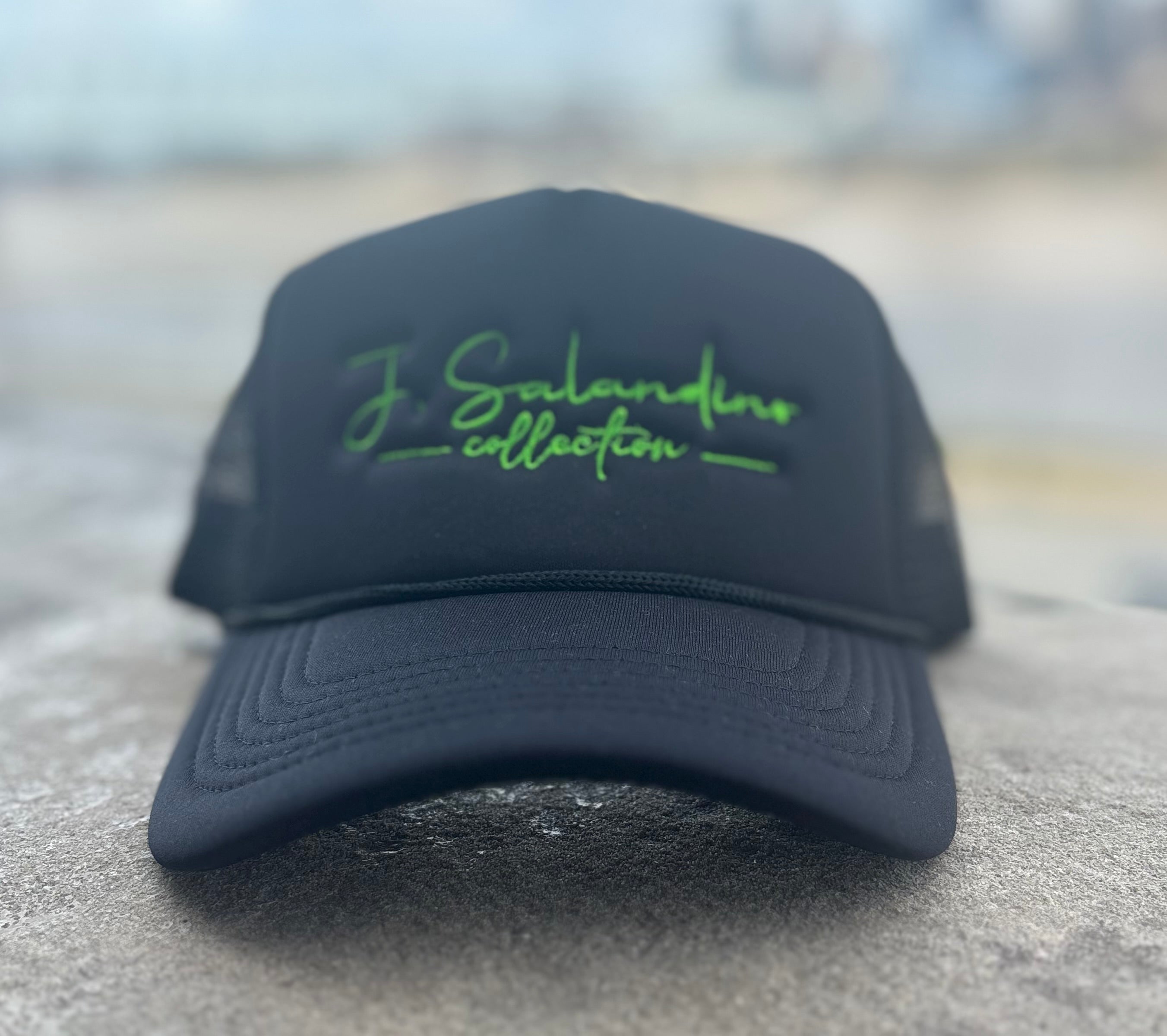 JSal Black/Lime Green Trucker