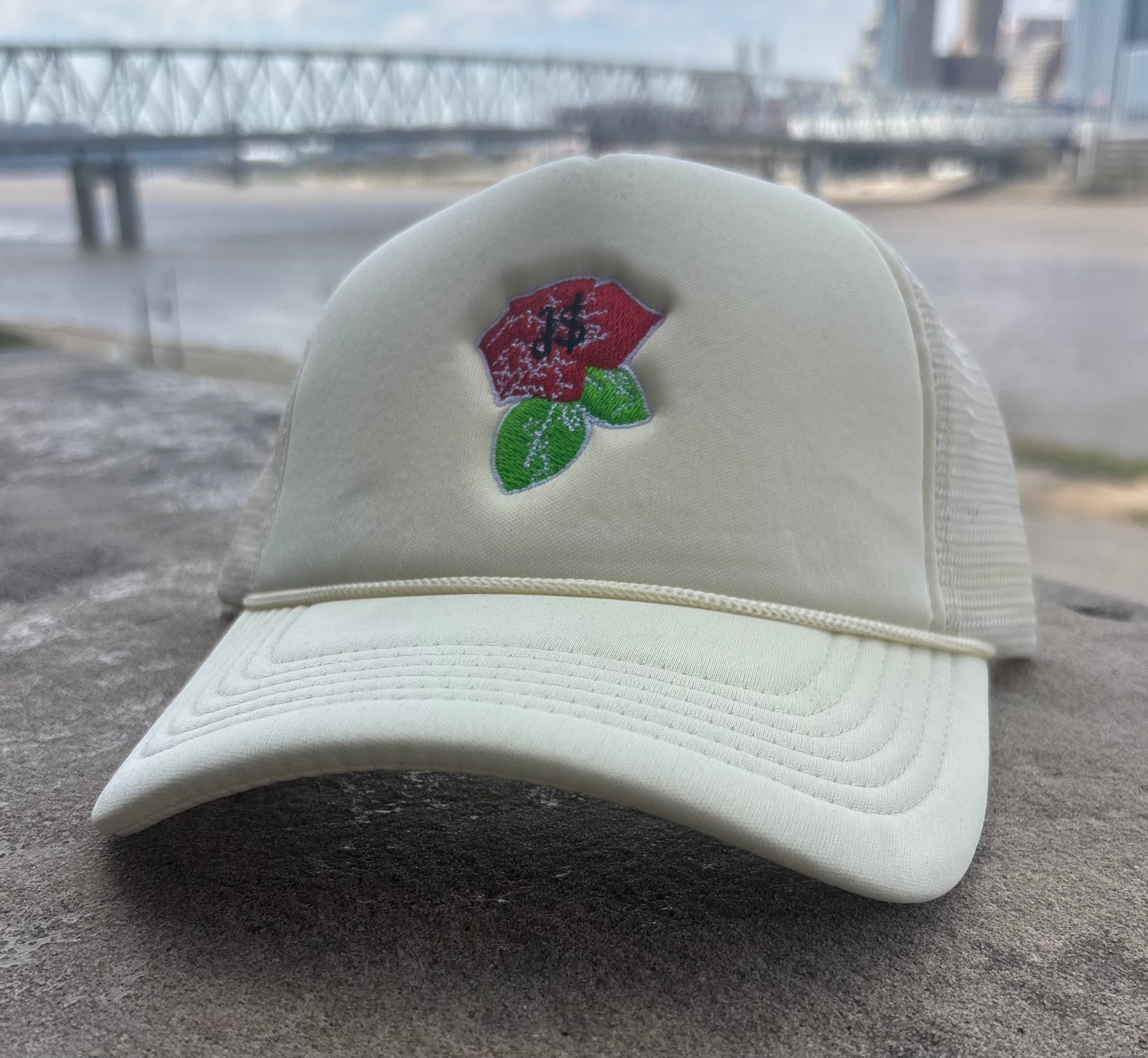 JSal Cream Rose Trucker