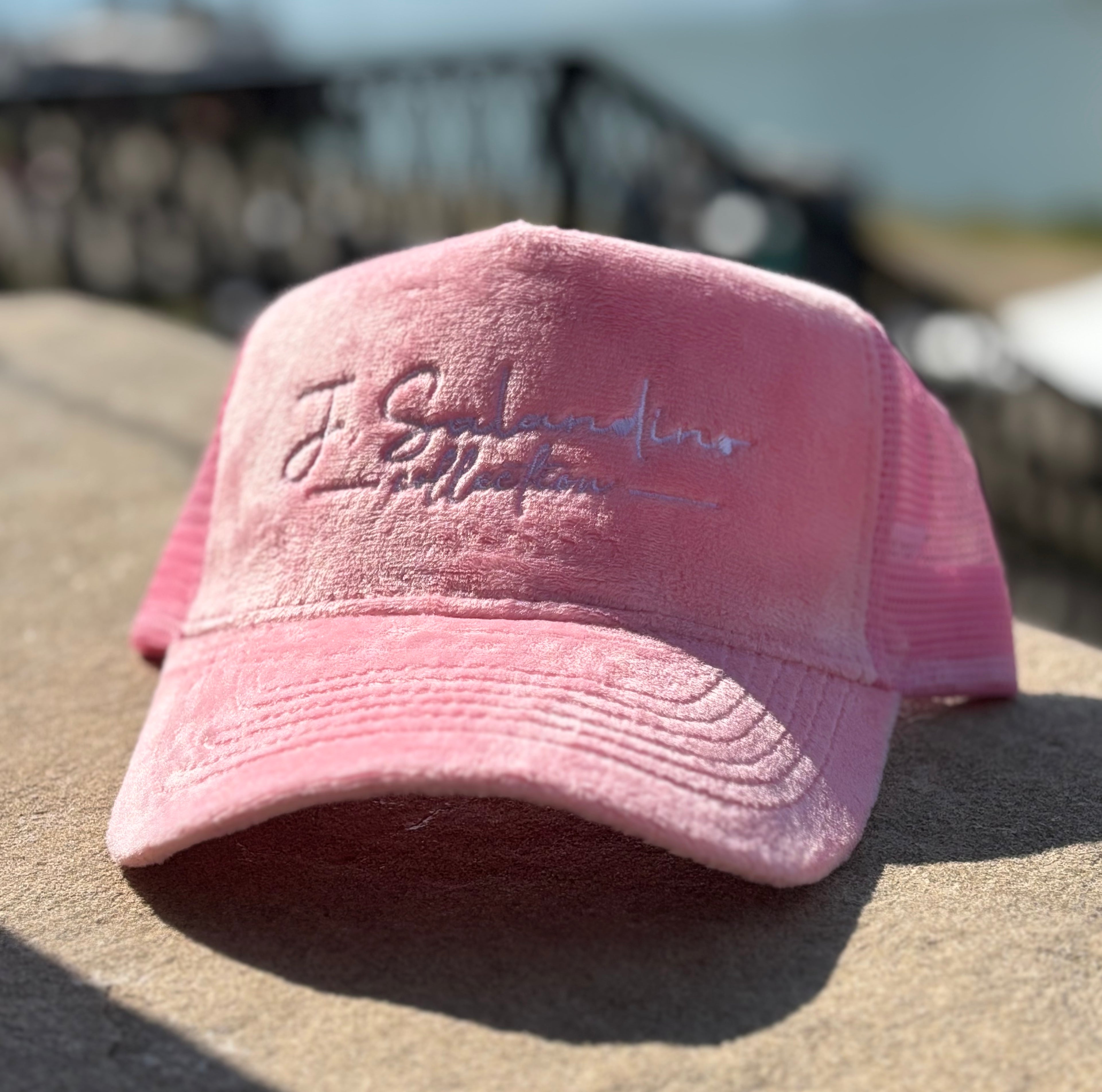 JSalandino Pink Suede Trucker