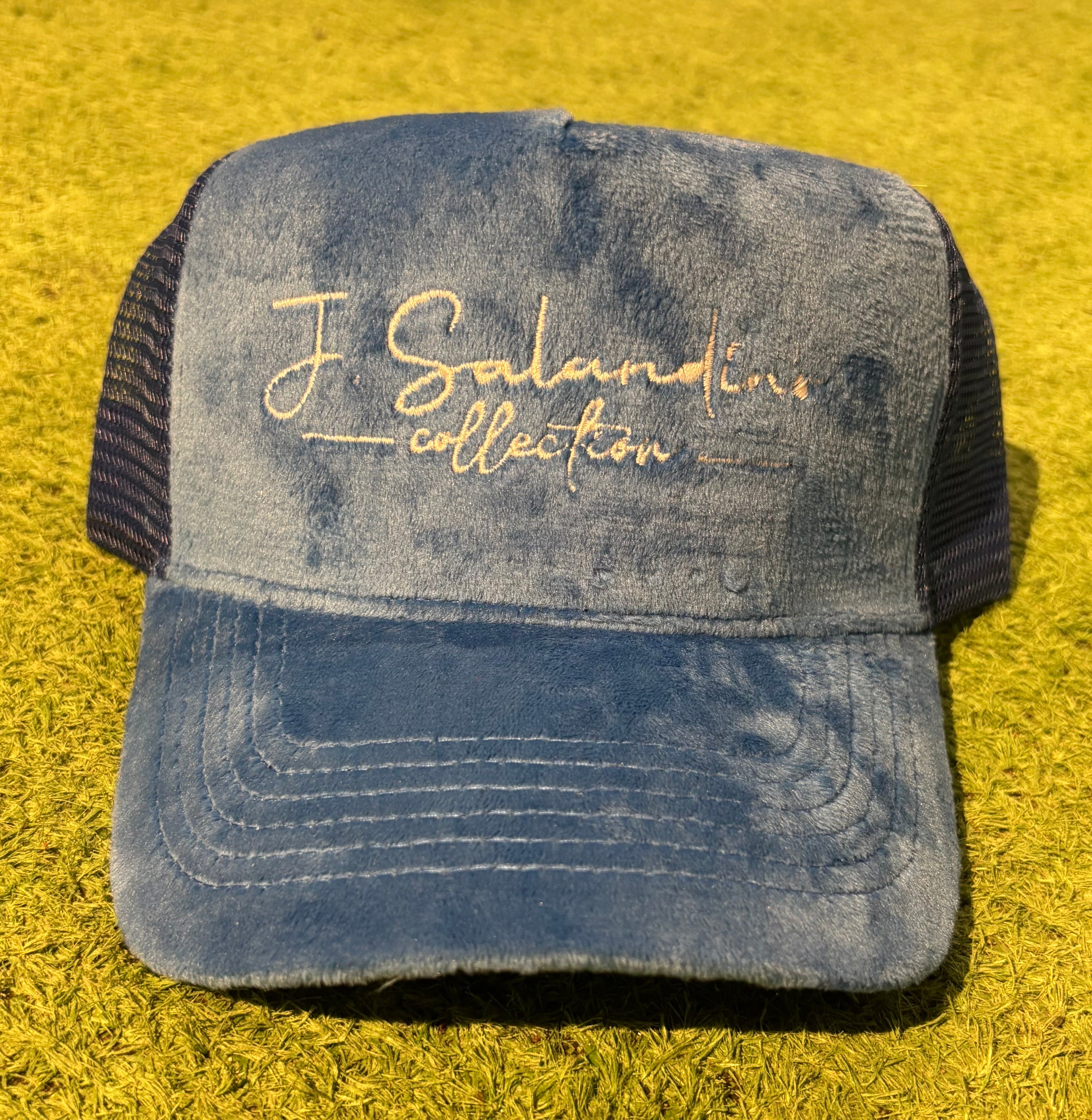 JSalandino Collection Blue Suede Trucker