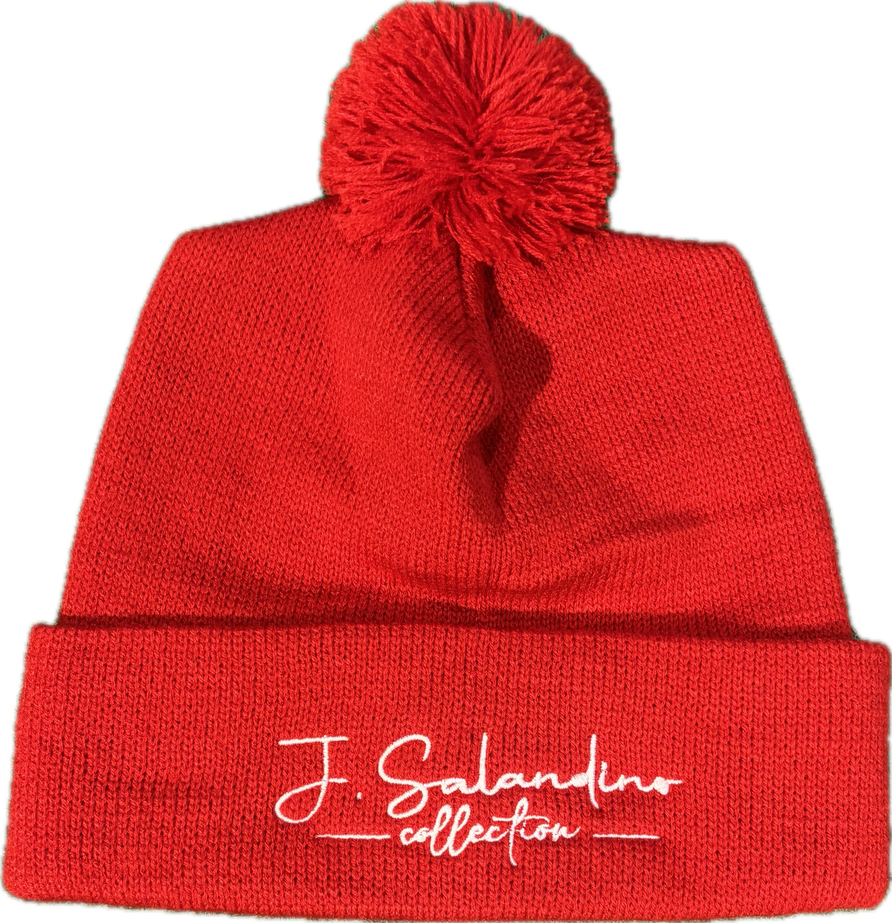 JSal Red Pom Beanie