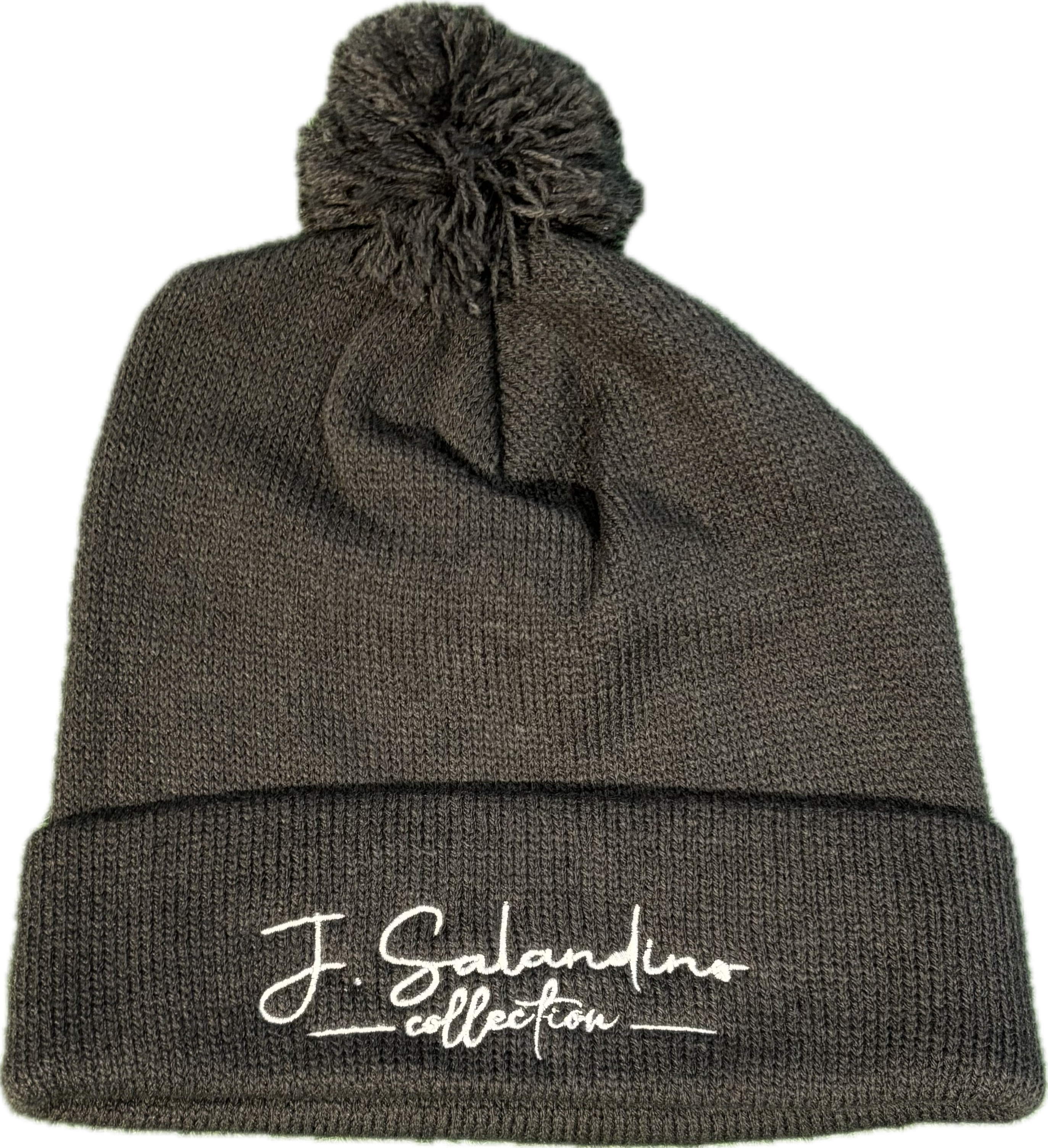 JSal Charcoal Pom Beanie