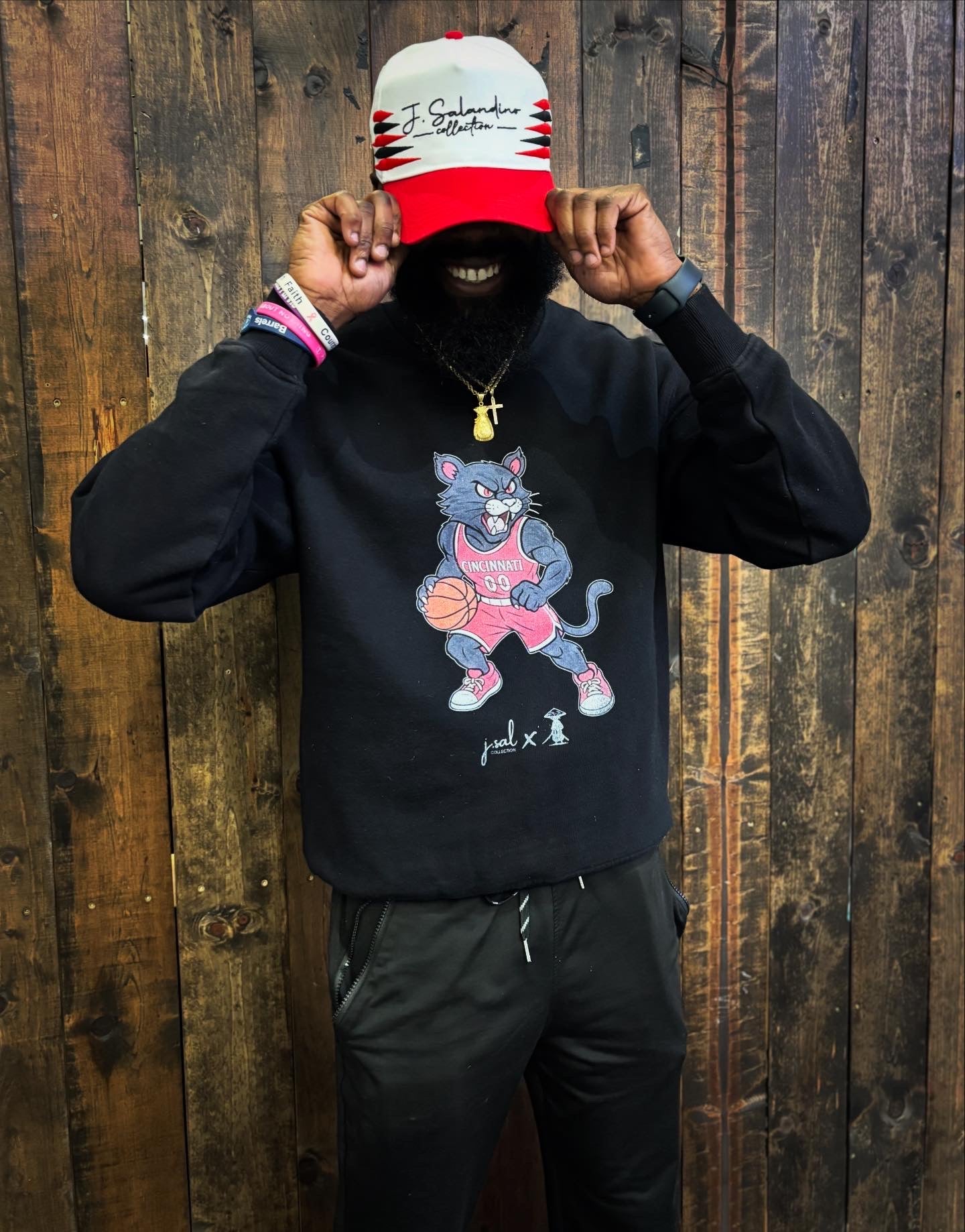 Cincinnati Bearcats JSal x Shogun Black Crewneck