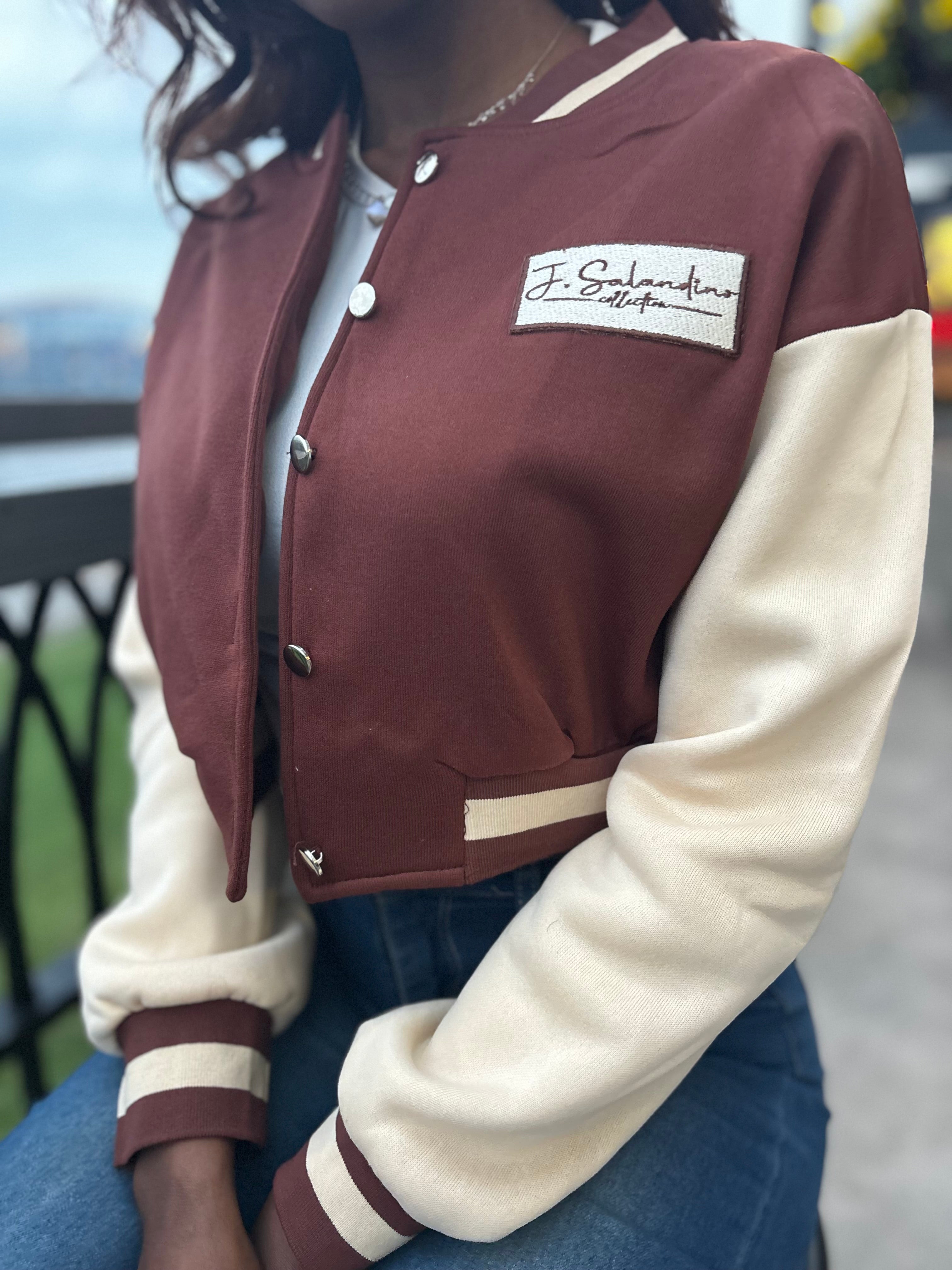JSalandino Collection Women’s Brown/Light Brown Cropped Jacket