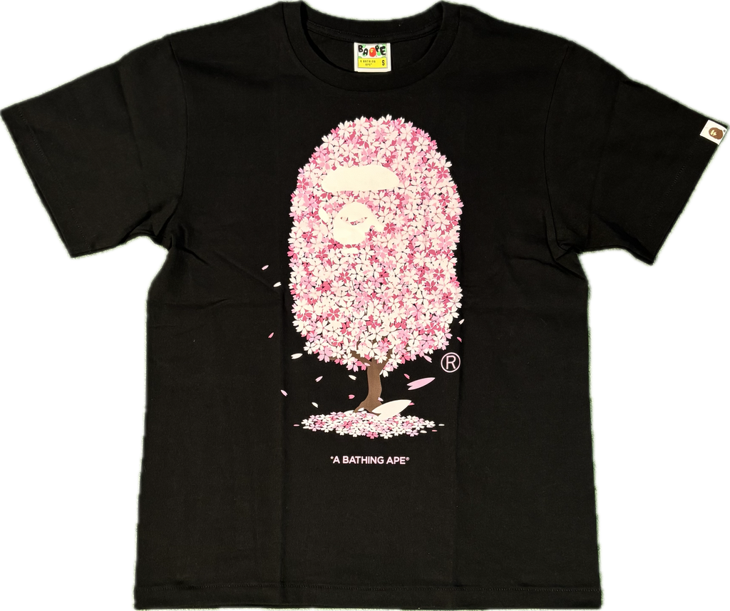 Bape Pink Tree Black Tee