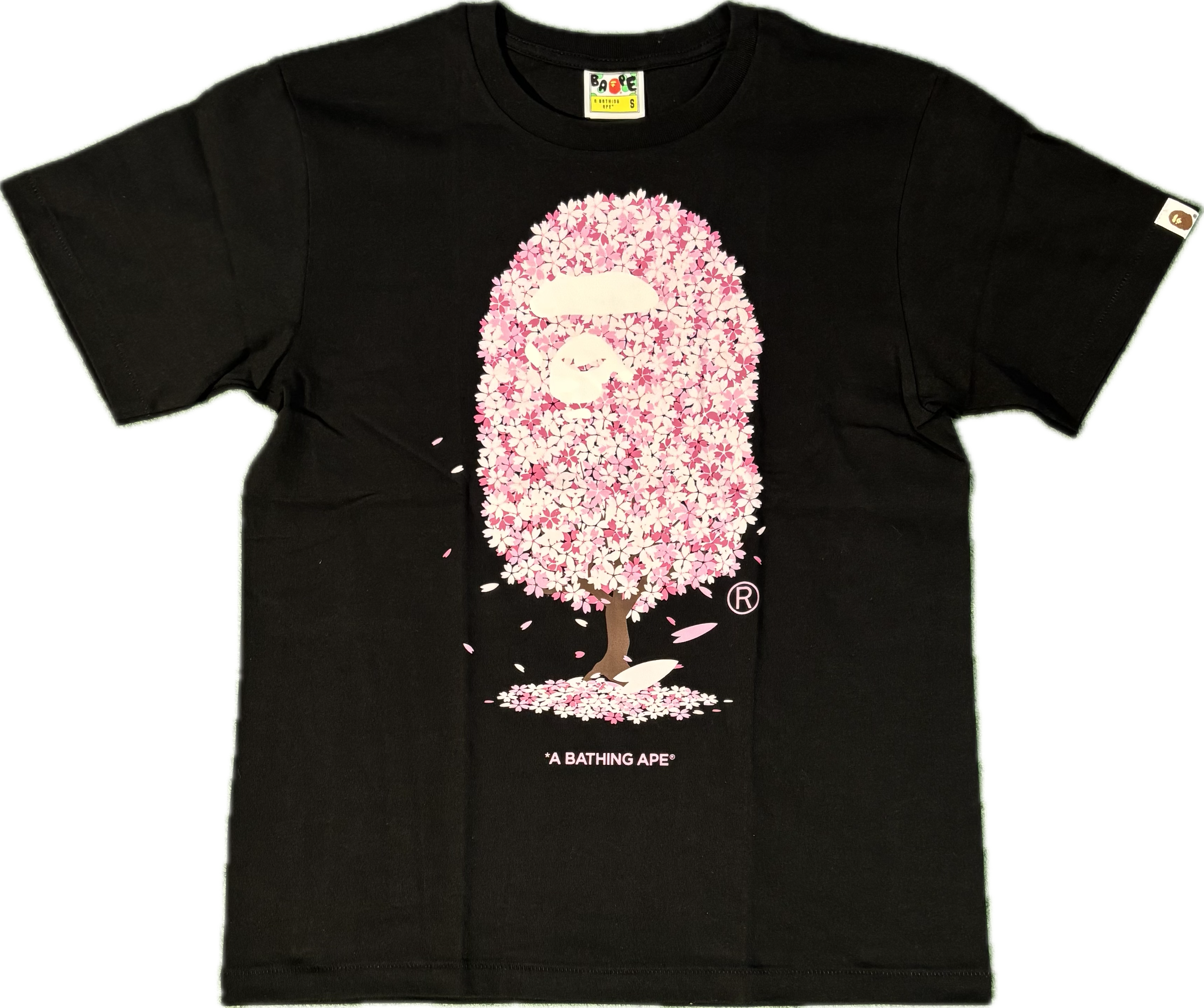 Bape Pink Tree Black Tee