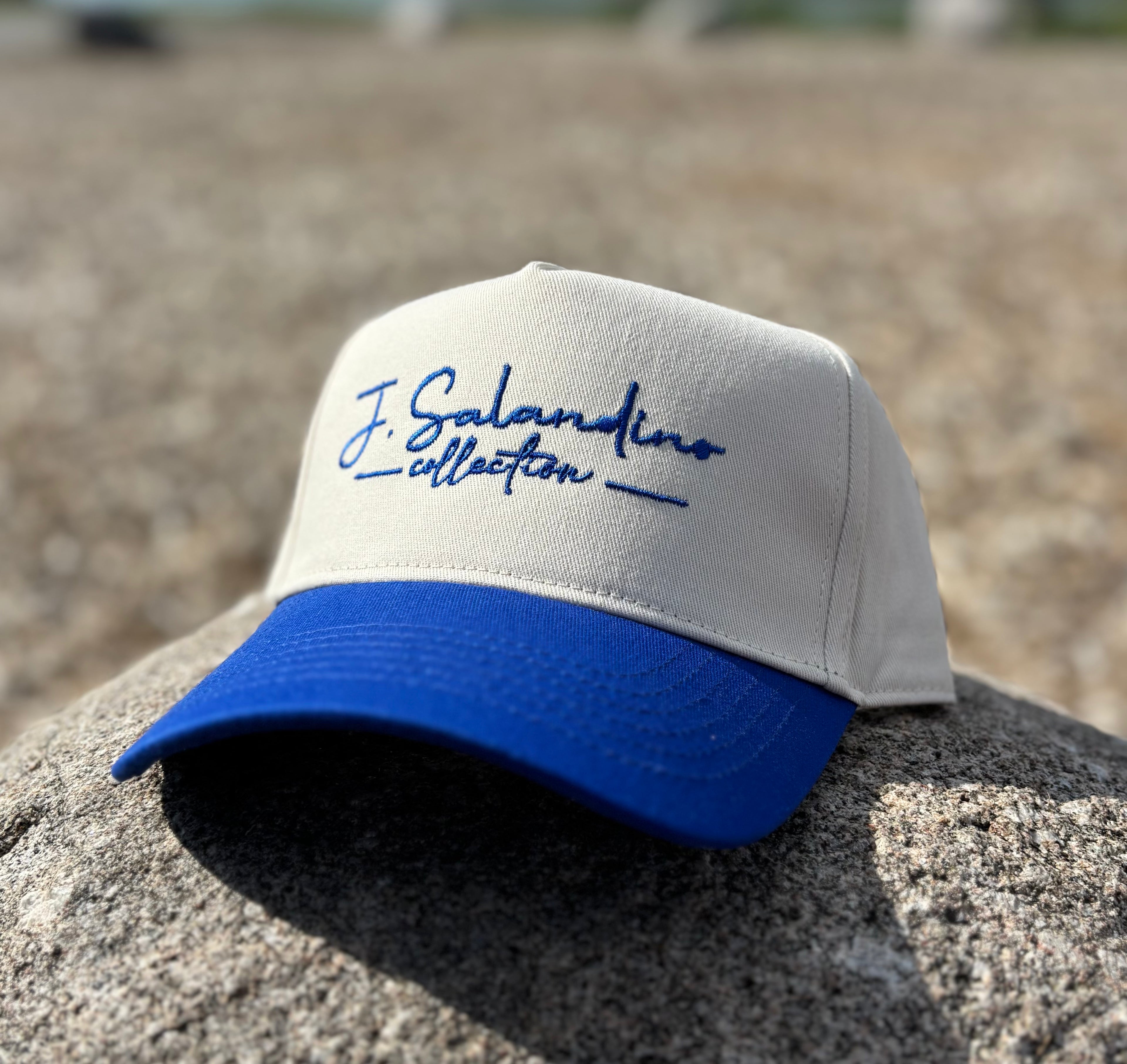 JSal Collection Cream/Blue Trucker