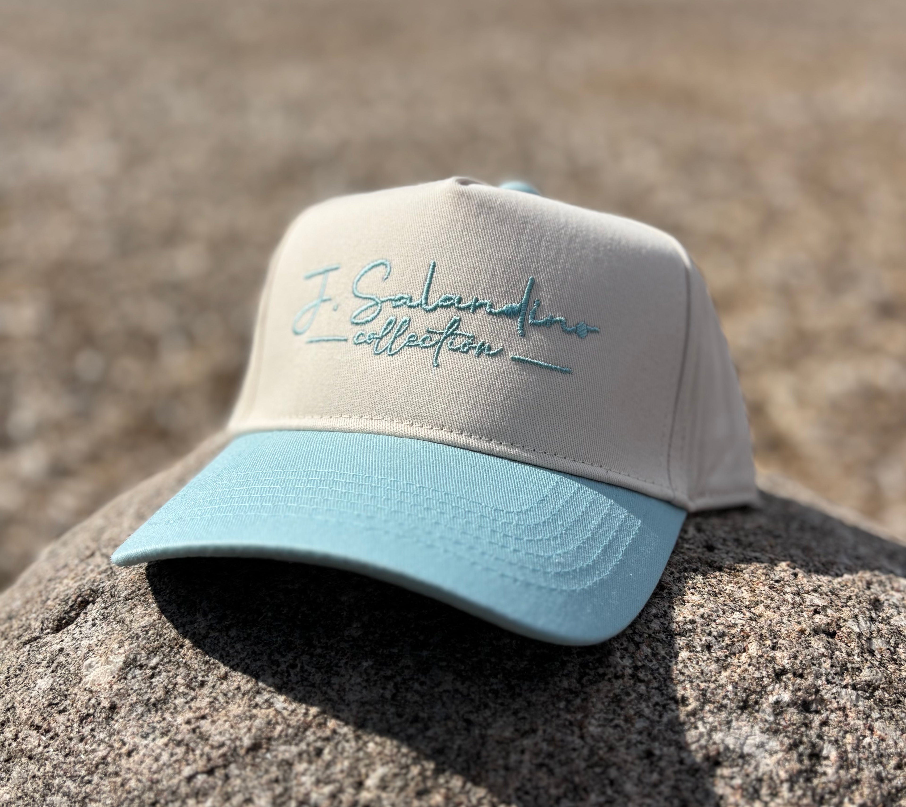 JSal Collection Cream/Sky Blue Trucker