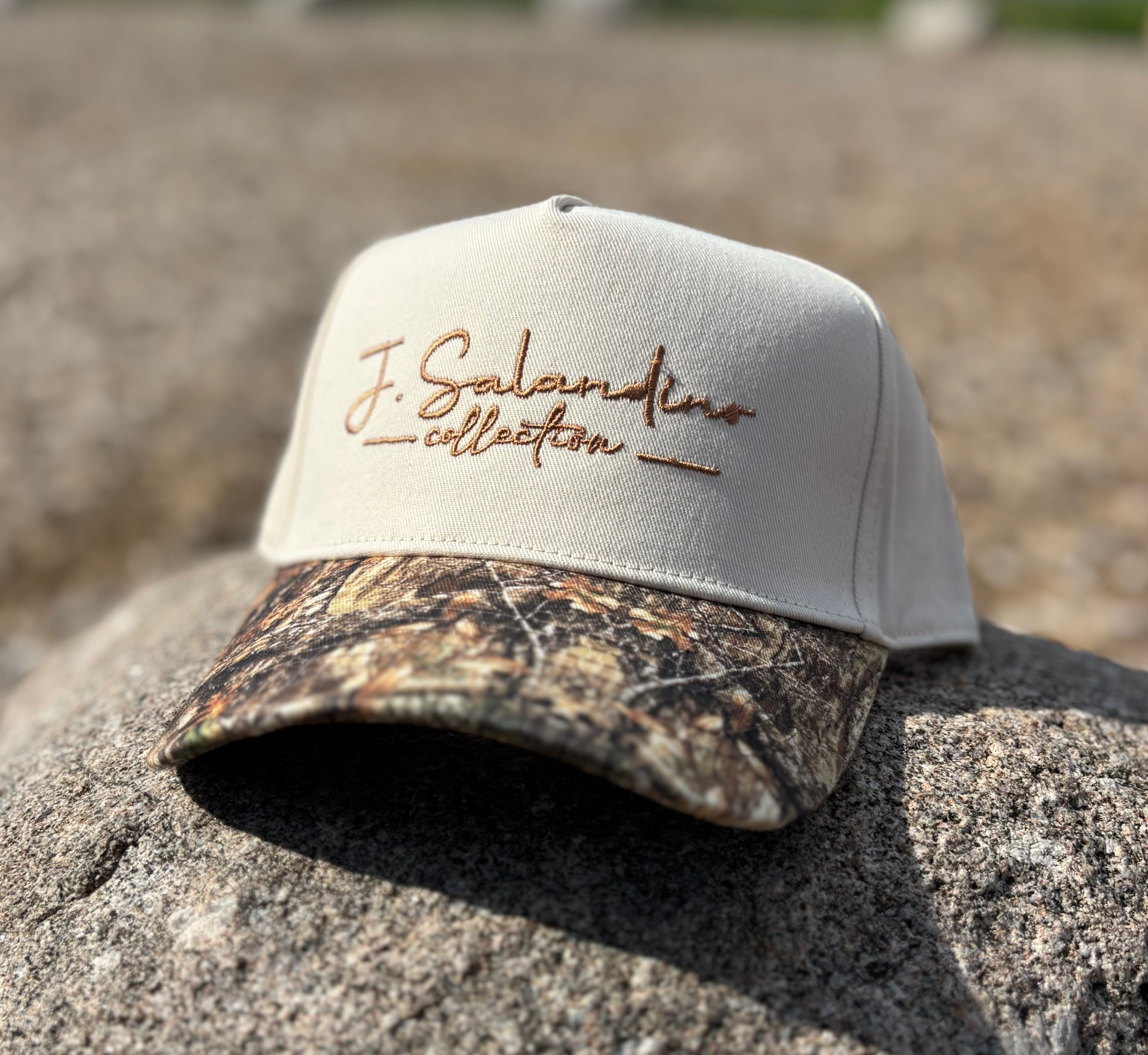 JSal Collection Cream/Fall Camo Trucker