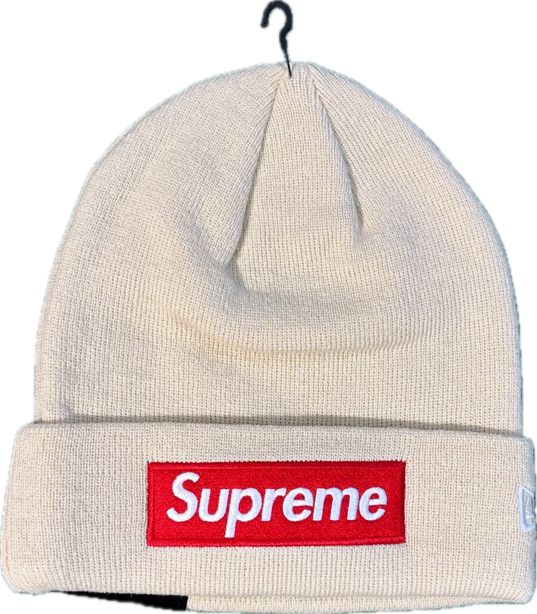 Supreme Cream/Red Box Logo Beanie