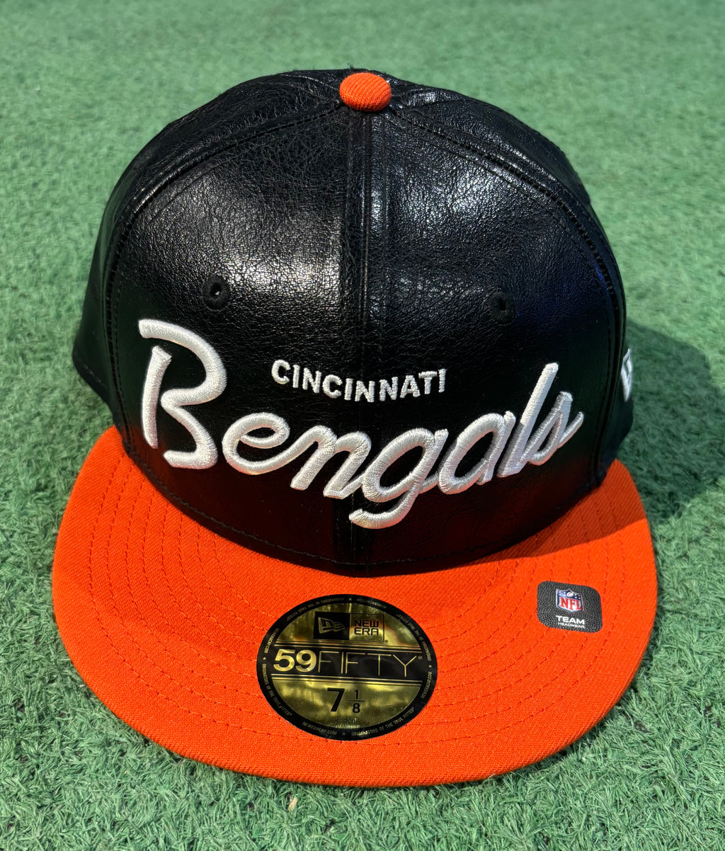Cincinnati Bengals New Era Leather Fitted Cap
