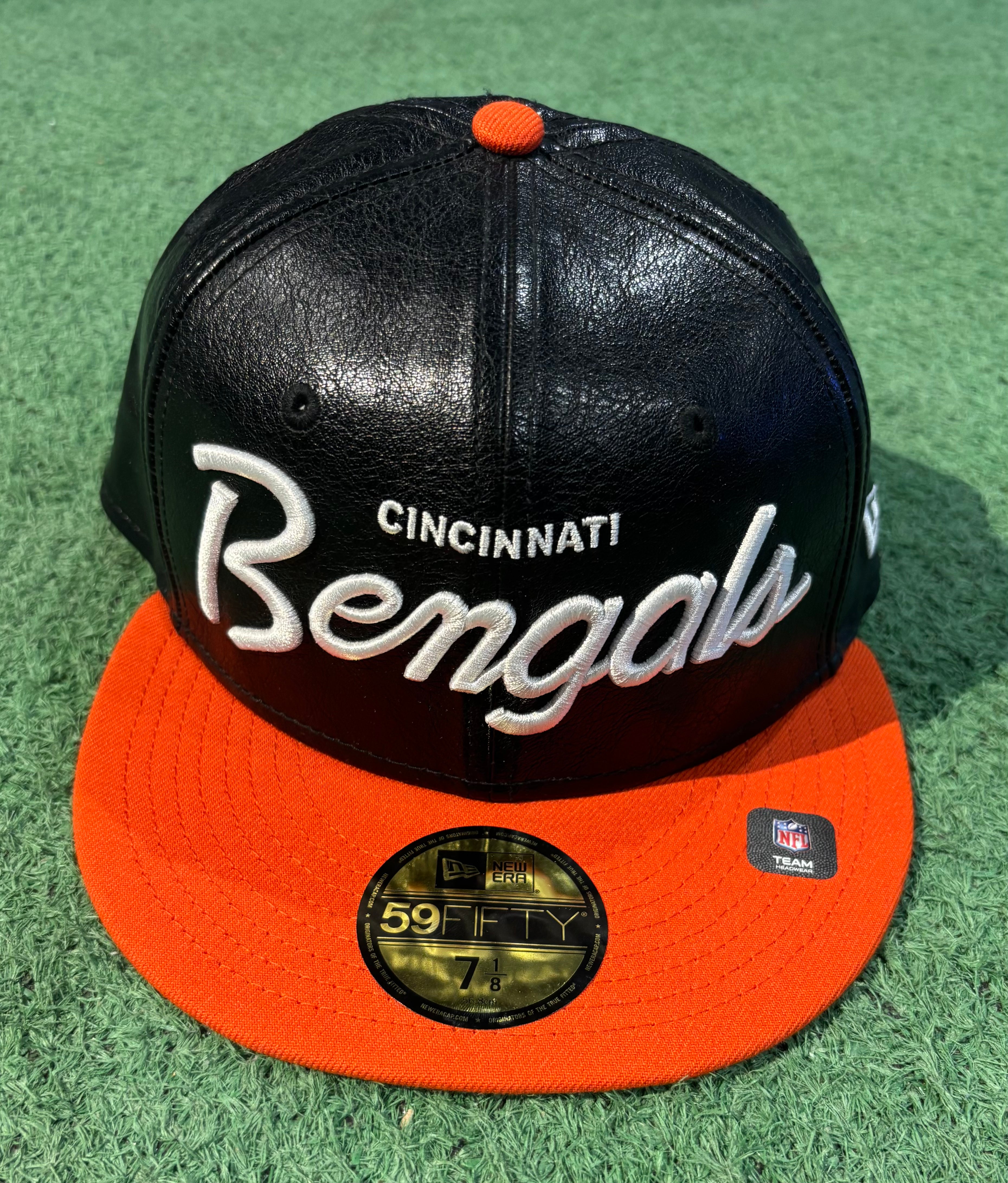 Cincinnati Bengals New Era Leather Fitted Cap