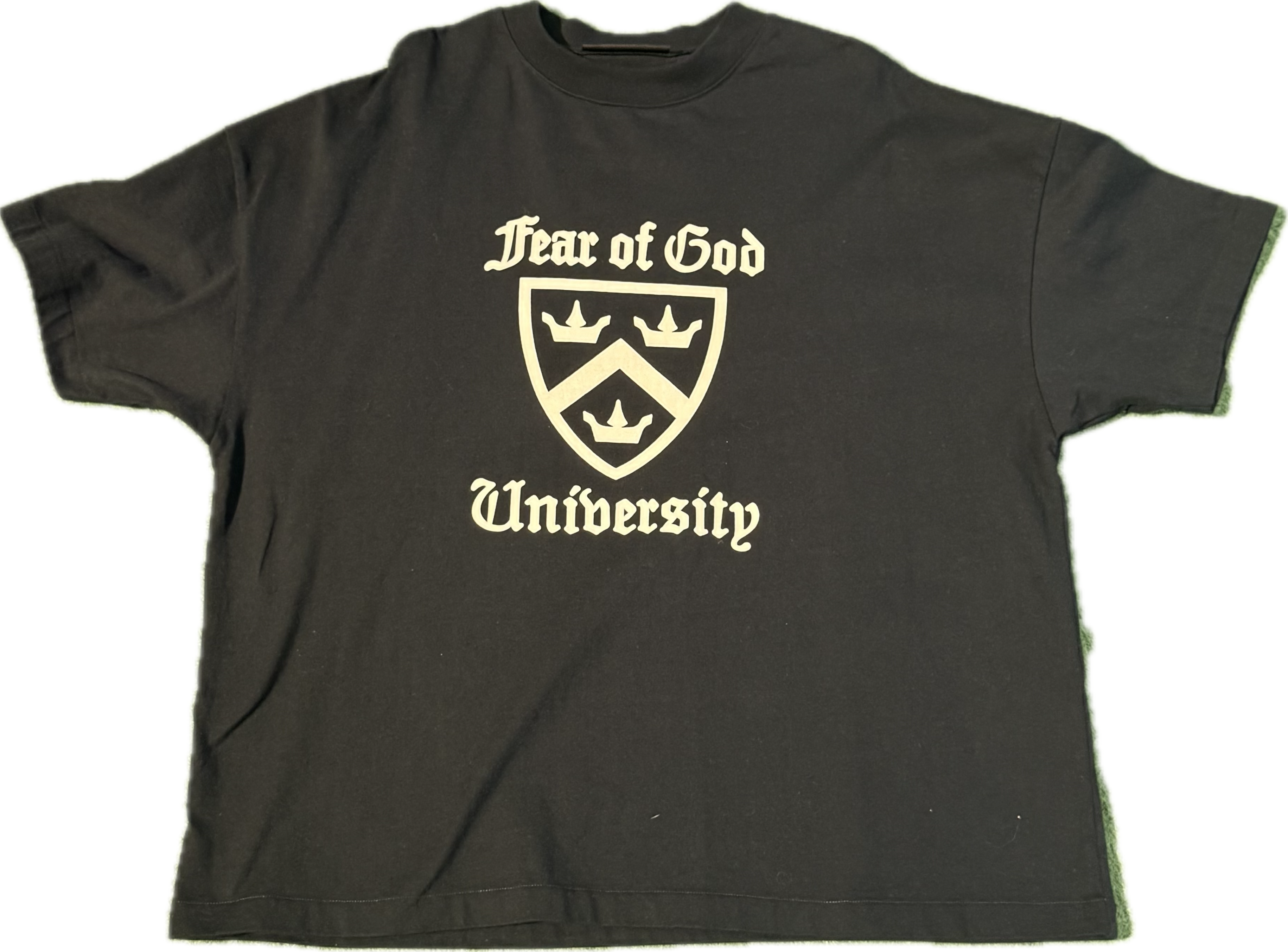 Black Oversized Essentials Fear Of God University Tee