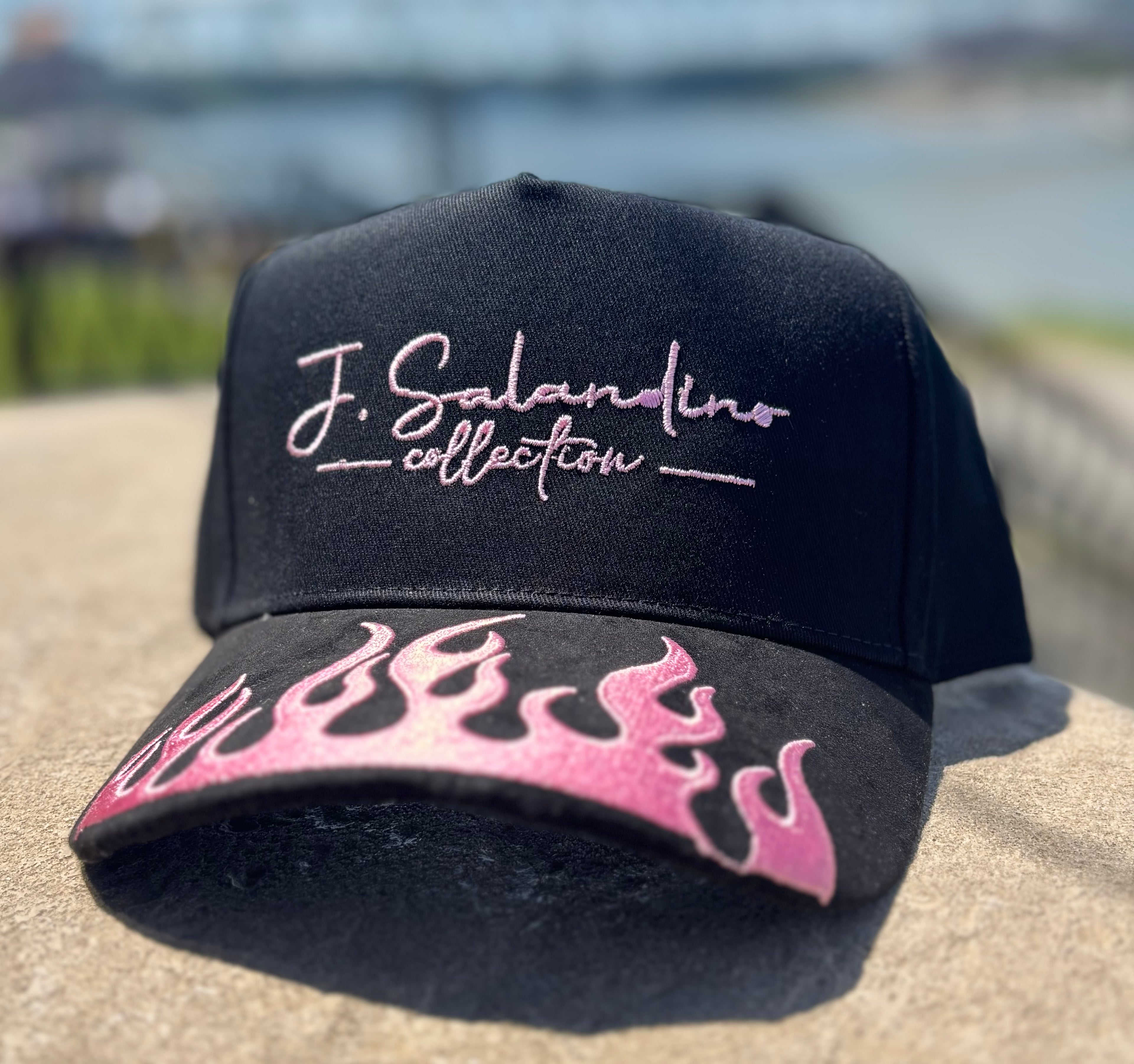 JSal Collection Black/Pink Flame Trucker