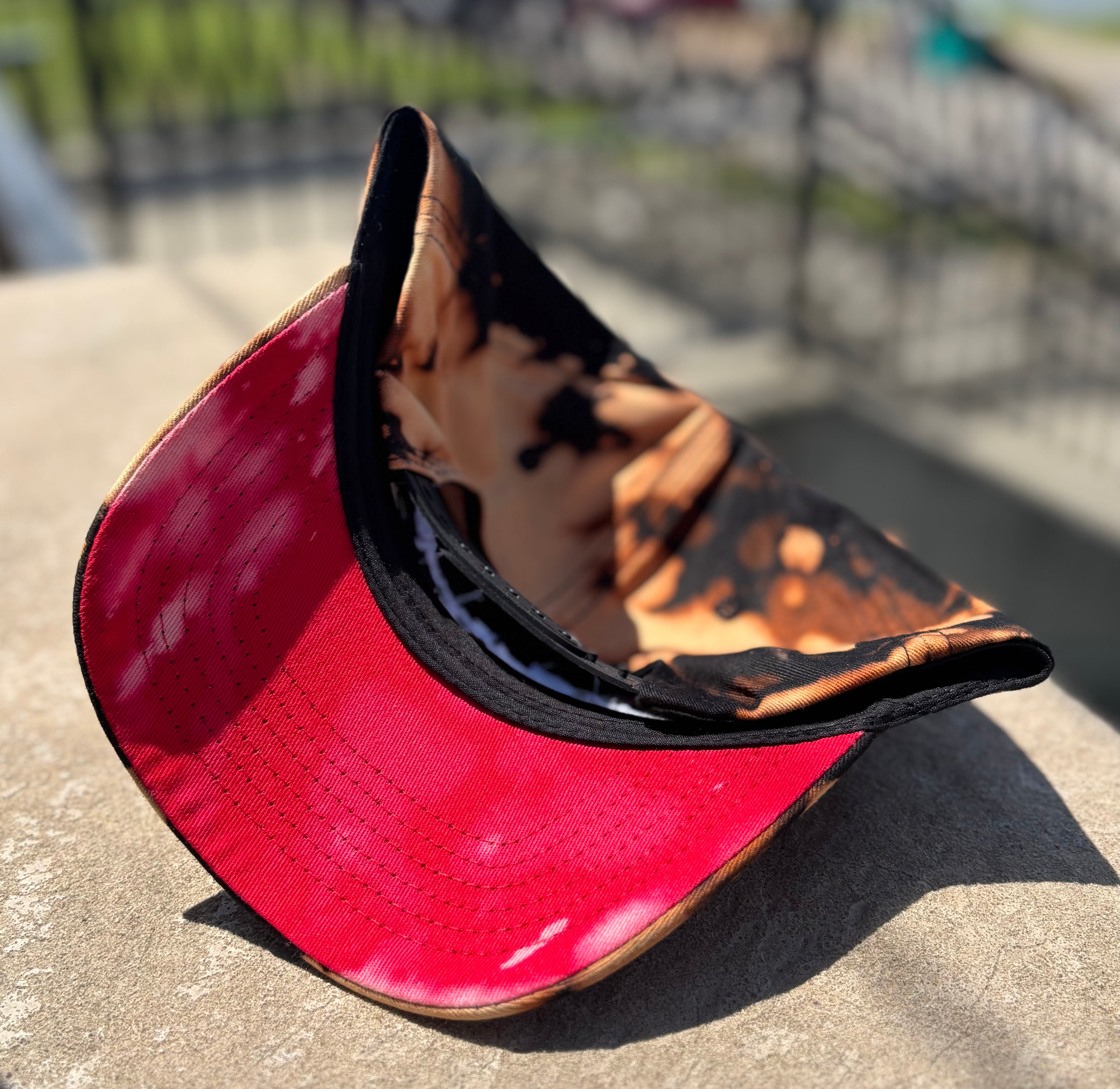 JSal Collectiom Black/Red Acid Wash 1 of 1 Custom Trucker