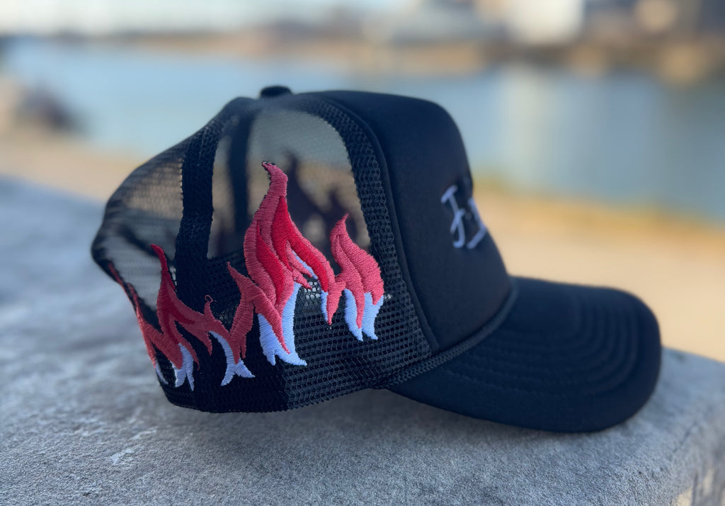 JSalandino Collection Pink Flame Trucker