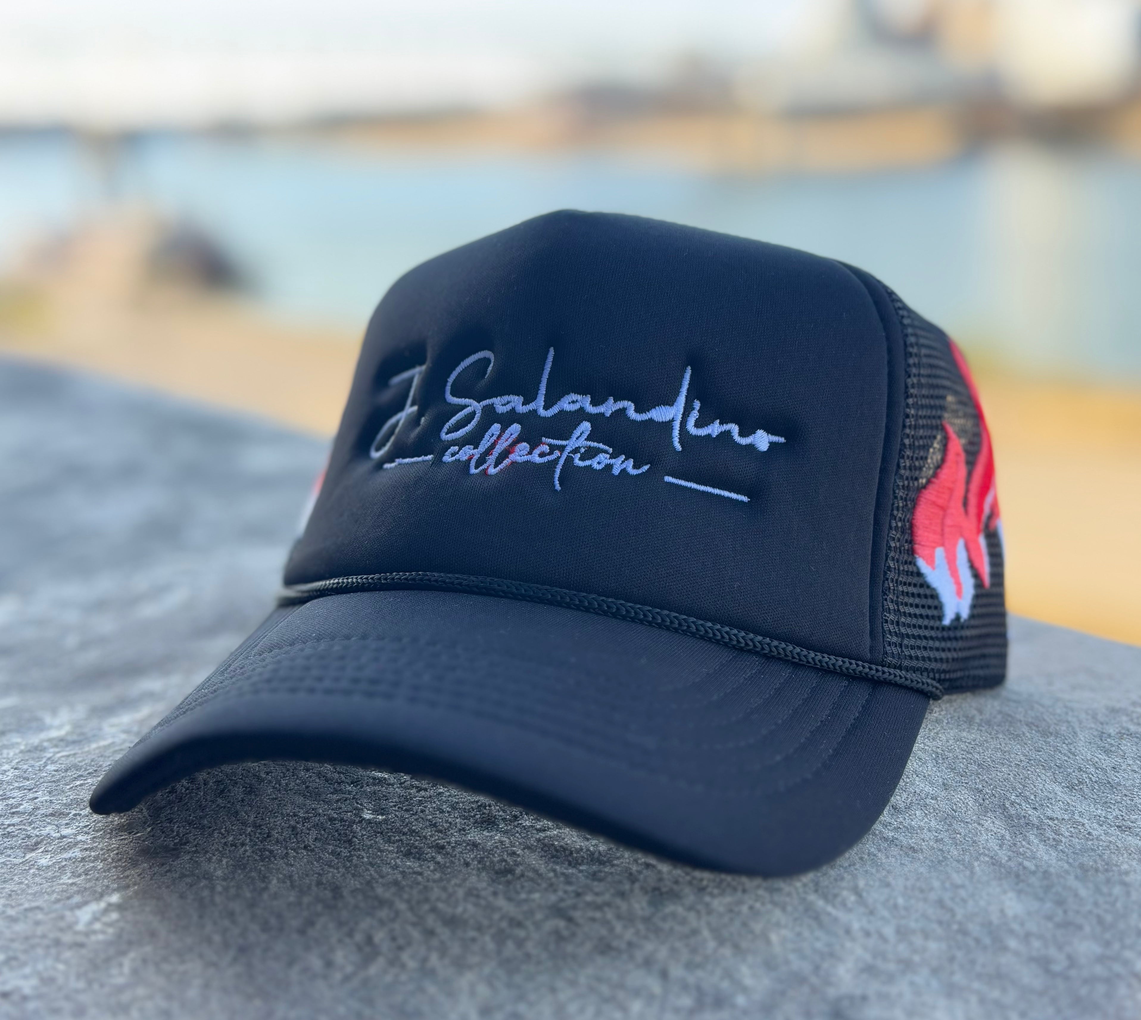 JSalandino Collection Pink Flame Trucker