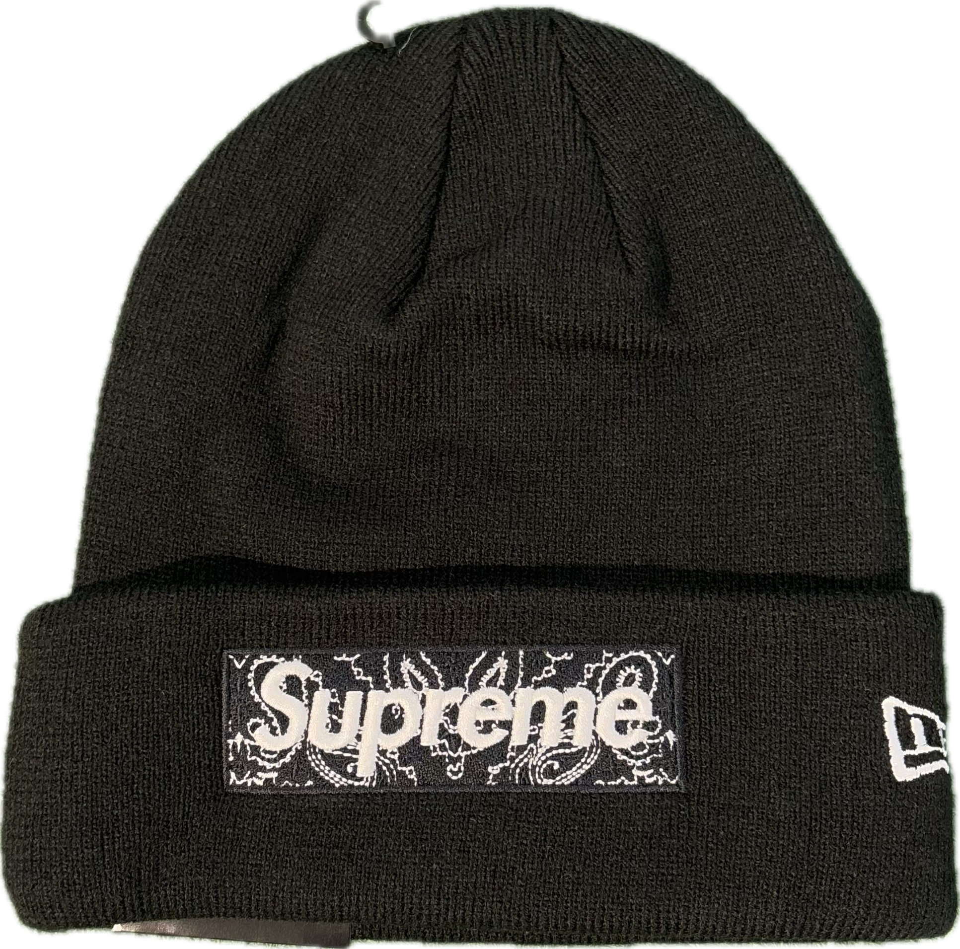 Supreme Paisley Black Box Logo Beanie