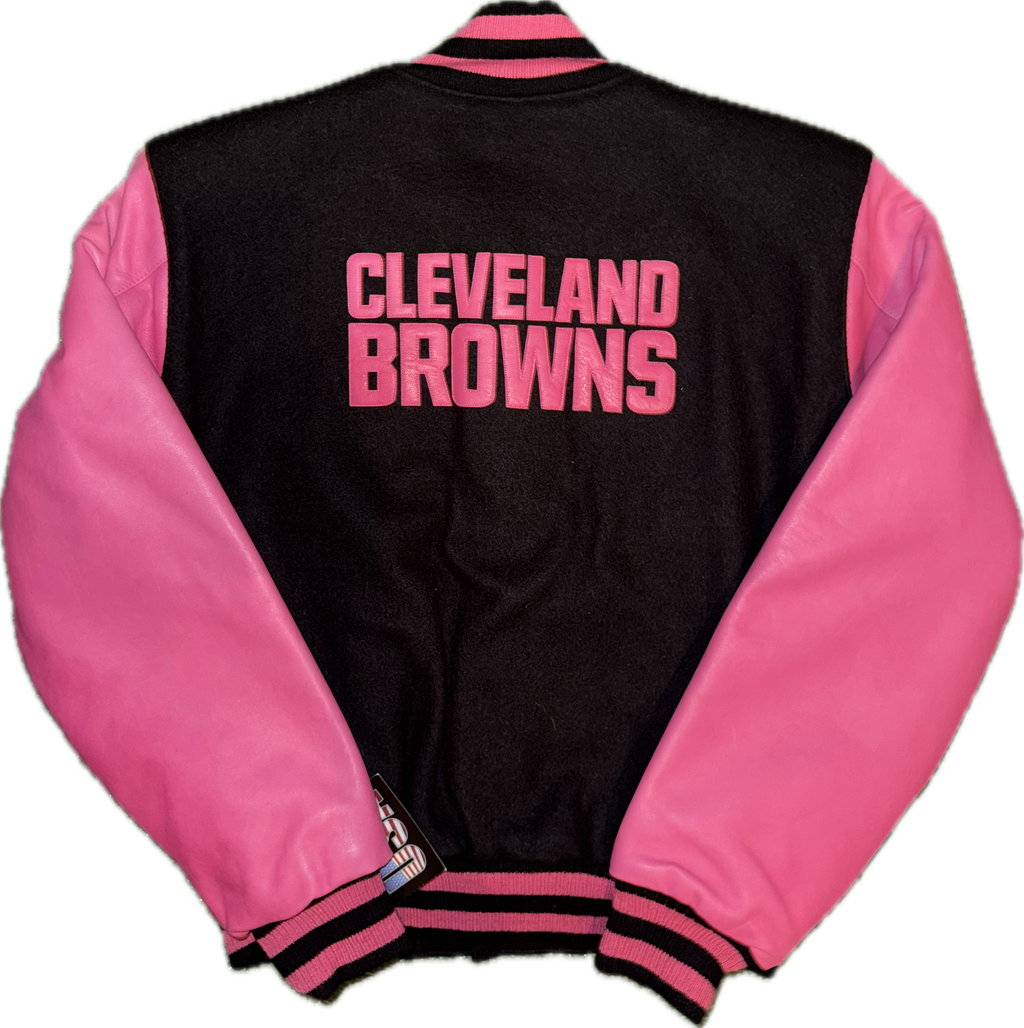 Cleveland Browns NFL Pink Varsity Jacket